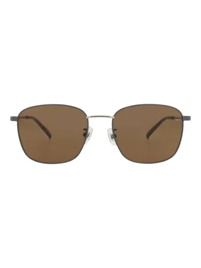 Dunhill Stylish Square/rectangle Men's Sunglasses In Silver