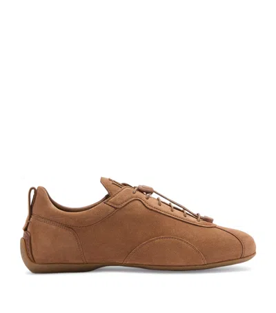 Dunhill Suede Automotive Davies Sneakers In Brown