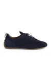 Dunhill Davies Automotive Suede Sneakers In Blue