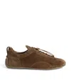 Dunhill Suede Automotive Davies Sneakers In Brown