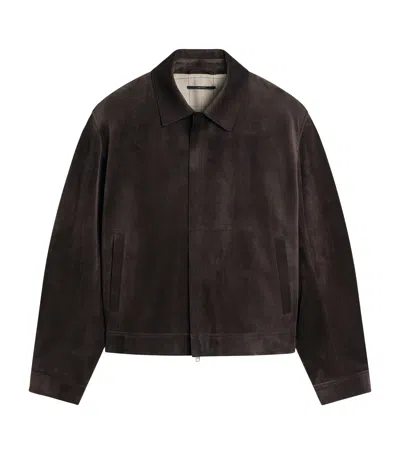 Dunhill Suede Jacket In Brown