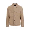 DUNHILL SUEDE TAILORED FAWN LEATHER JACKET