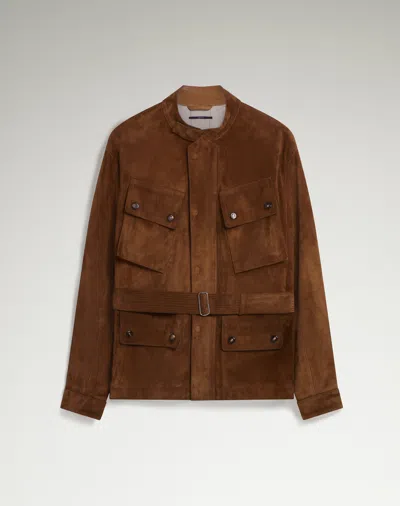 Dunhill Suede Trail Jacket In Brown