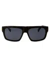 Dunhill Tortoiseshell-effect Rectangle-frame Sunglasses In 002 Black Gold Brown