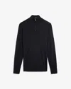 Dunhill Wool Knit Zip Sweater In Black