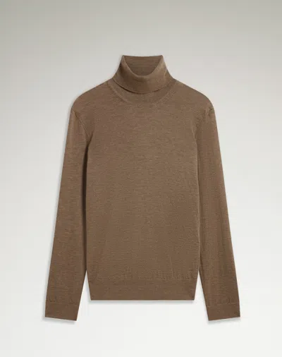 Dunhill Superfine Cashmere Roll Neck Jumper In Sand