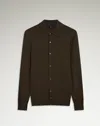 Dunhill Superfine Virgin Merino Wool Long Sleeve Shirt In Green
