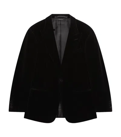 Dunhill Supima Cotton Velvet Evening Suit Jacket In Black