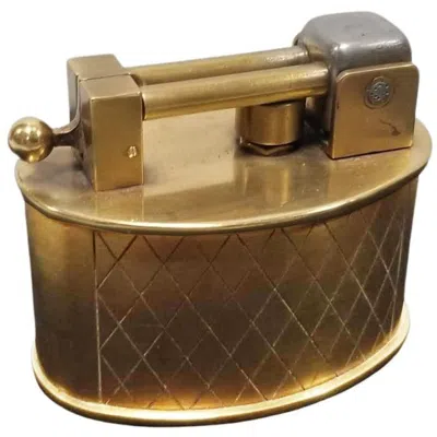Pre-owned Dunhill Swiss Brass Lift Arm Tabletop Lighter By Brilux For  In Brown