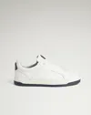 Shop Dunhill Tailored Leather Sneakers In Blue
