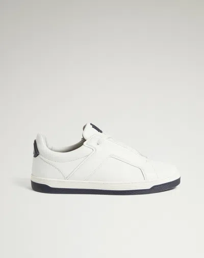 Dunhill Tailored Leather Sneakers In Blue