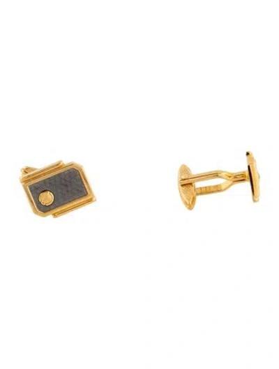 Pre-owned Dunhill Textured Logo Cufflinks In Grey