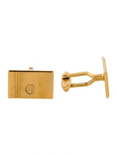 Pre-owned Dunhill Textured Rectangle Logo Cufflinks In Multi
