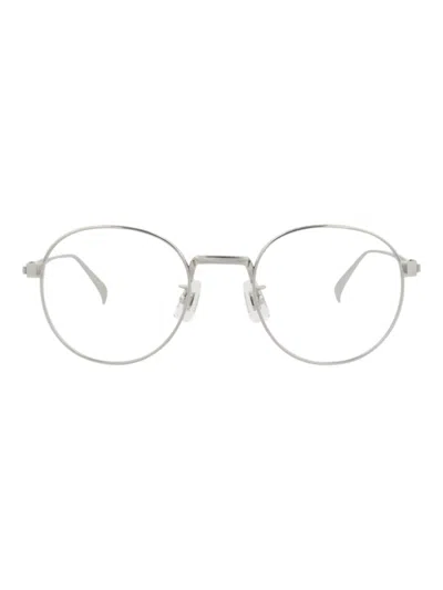 Dunhill Titanium Round/oval Men's Optical Frames In Metallic