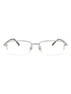 Dunhill 53mm Half Rim Rectangular Optical Glasses In Silver