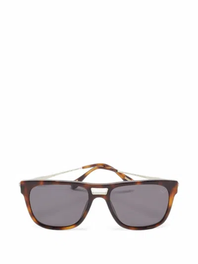 Pre-owned Dunhill Tortoise-polarized Square Sunglasses In Brown