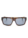 Dunhill Tortoiseshell-effect Rectangle-frame Sunglasses In Braun