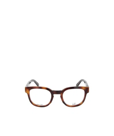 Dunhill Tortoiseshell Logo Plaque Glasses In Multicolor
