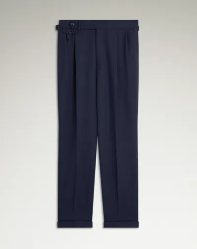 Dunhill Tropical Virgin Wool Flat Front Trousers