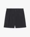 DUNHILL TWISTED LINEN DOUBLE PLEAT BERMUDA SHORTS