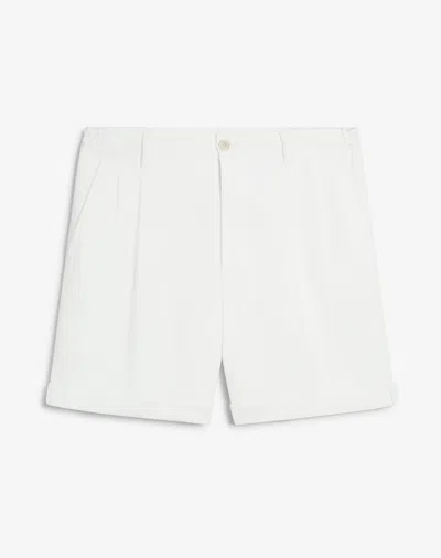 Dunhill Twisted Linen Double Pleat Bermuda In White
