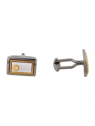 Pre-owned Dunhill Two Tone Logo Cufflinks In Multi