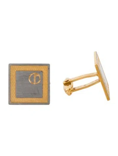 Pre-owned Dunhill Two Tone Logo Cufflinks In Multi