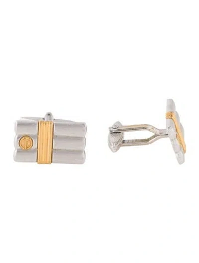 Pre-owned Dunhill Two -tone Logo Cufflinks In Multi