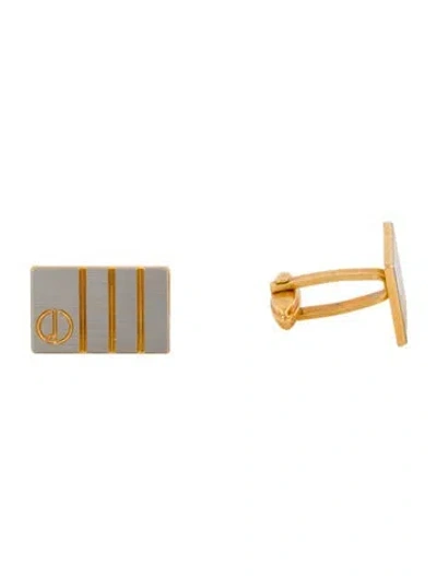 Pre-owned Dunhill Two Tone Logo Cufflinks In Multi
