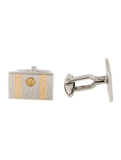 Pre-owned Dunhill Two Tone Logo Cufflinks In Multi