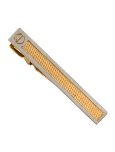 Pre-owned Dunhill Two Tone Logo Tie Bar In Multi