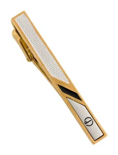 Pre-owned Dunhill Two-tone Enamel Logo Tie-clip In Multicolor