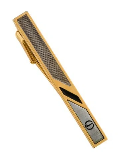 Pre-owned Dunhill Two-tone Enamel Tie-clip In Black