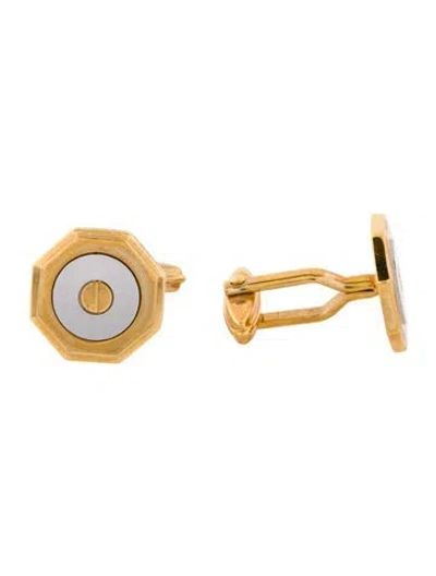 Pre-owned Dunhill Two-tone Geometric Logo Cufflinks In Multi