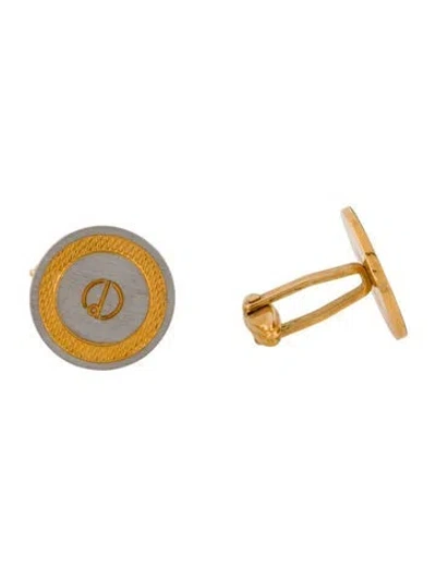 Pre-owned Dunhill Two-tone Logo Cufflink In Multi