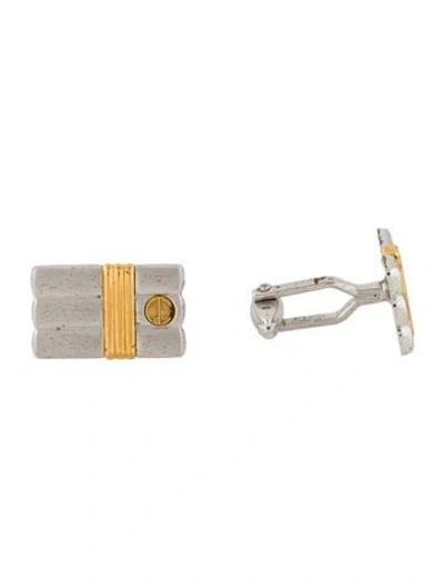 Pre-owned Dunhill Two-tone Logo Cufflinks In Multi