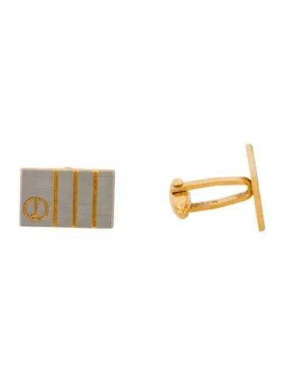Pre-owned Dunhill Two-tone Logo Cufflinks In Multi