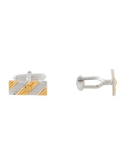 Pre-owned Dunhill Two-tone Logo Cufflinks In Multicolor