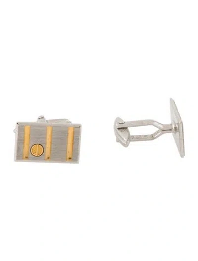 Pre-owned Dunhill Two-tone Logo Cufflinks In Multicolor