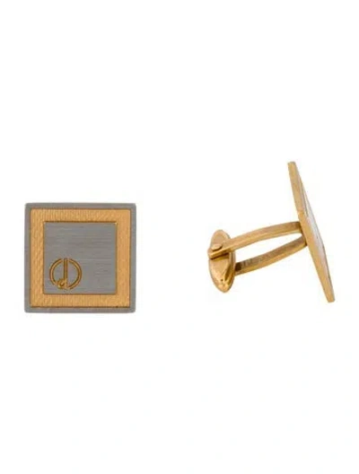Pre-owned Dunhill Two-tone Logo Cufflinks In Multicolor