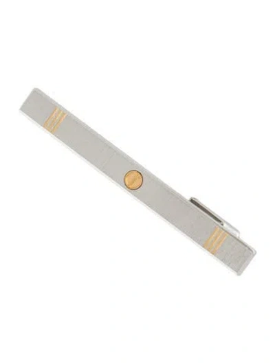 Pre-owned Dunhill Two-tone Logo Tie Bar Clip In Multi