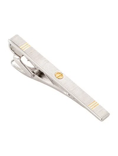 Pre-owned Dunhill Two-tone Logo Tie Bar Clip In Multicolor