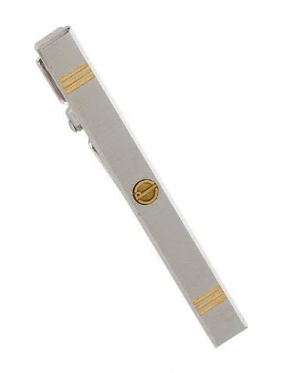 Pre-owned Dunhill Two-tone Logo Tie Clip In Multi