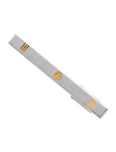 Pre-owned Dunhill Two-tone Logo Tie Clip In Multi