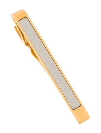 Pre-owned Dunhill Two-tone Logo Tie-bar In Multicolor