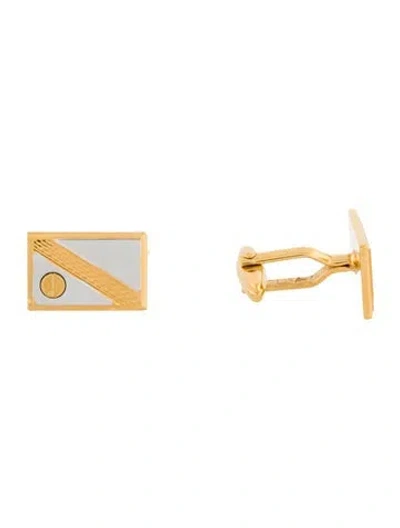 Pre-owned Dunhill Two-tone Rectangle Cufflinks In Multi