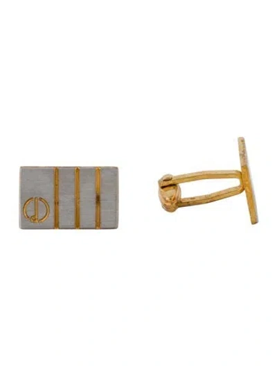 Pre-owned Dunhill Two-tone Rectangular Cufflinks In Multi