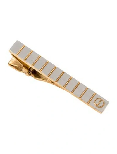 Pre-owned Dunhill Two-tone Textured Tie Bar In Multi