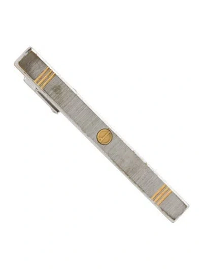 Pre-owned Dunhill Two-tone Textured Tie Bar In Multi