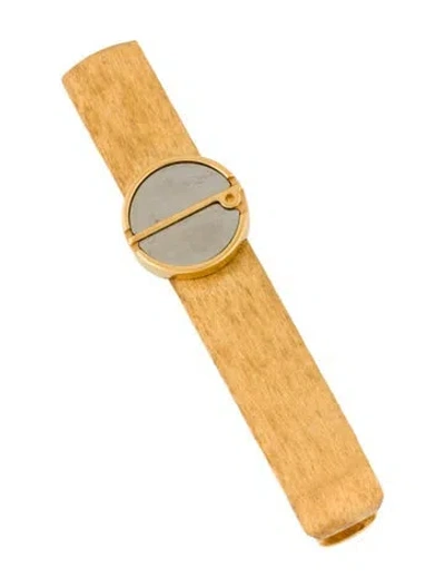 Pre-owned Dunhill Two-tone Textured Tie Bar In Multi
